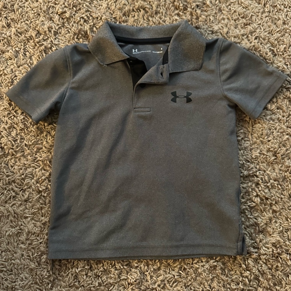 Under Armour Kids Charcoal Polo Shirt